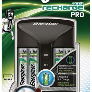 Energizer Pro laddare + 4 AA 2000 mAh batterier