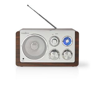 FM-radio | Bordsdesign | FM | Strömadapter | Analog | 15 W | Brun / Silver