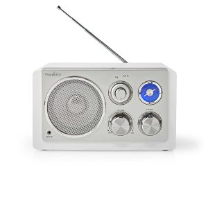 FM-radio | Bordsdesign | FM | Strömadapter | Analog | 15 W | Silver / Vit