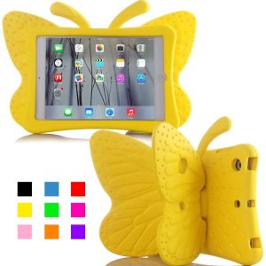 Fjärilsformat barnfodral till iPad 10.2/Pro 10.5/Air 3, gul
