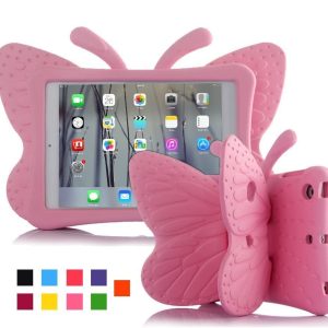 Fjärilsformat barnfodral till iPad Air/Air2/Pro9.7/9.7, ljusrosa