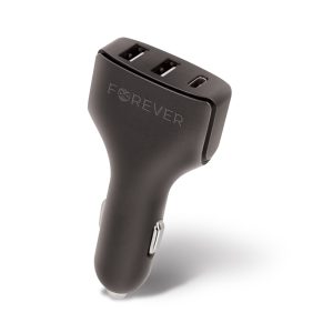 Forever CC-05 billaddare med 2xUSB och 1xUSB-C, 4.8A