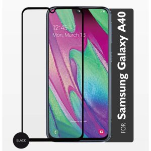 GEAR Skärmskydd Samsung A40 Härdat Glas 3D Full Cover Black