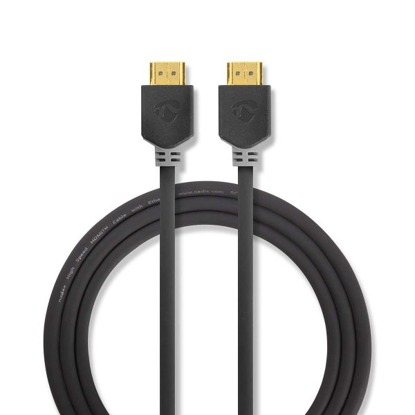 High Speed ??HDMI kabel med Ethernet | HDMI Kontakt | HDMI Kontakt | 4K@60Hz | ARC | 18 Gbps | 1.00 m | Rund | PVC | Antracit |