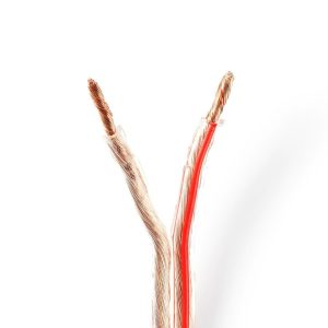 Högtalarkabel | 2x 4.00 mm² | CCA | 100.0 m | Rund | PVC | Transparent | Emballage