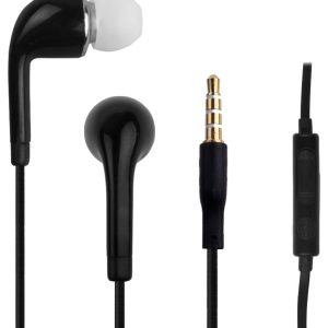 Hörlurar med Mikrofon och Volymkontroll 3.5mm - Svart