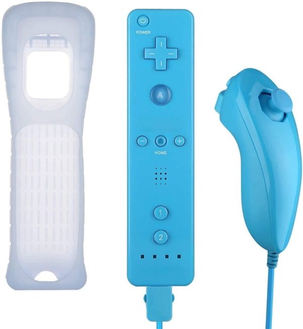 Remote Plus + Nunchuck till Wii-Wii U, Ljusblå