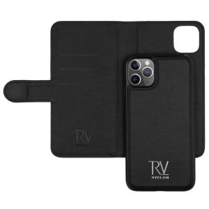 Rvelon iPhone 11 Pro Max TPU Läderfodral med Ställ - Svart