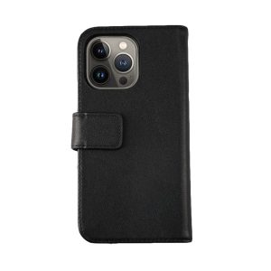 Rvelon iPhone 13 Pro - Genuint plånboksfodral - Svart