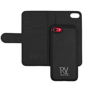 Rvelon iPhone 7/8/SE2020 TPU Läderfodral med Ställ - Svart