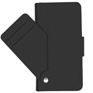 Rvelon iPhone XS Max TPU Läderfodral Ställ - Minificka - Svart