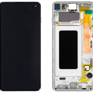 Samsung Galaxy S10 Skärm Original AMOLED Display Glas - Vit