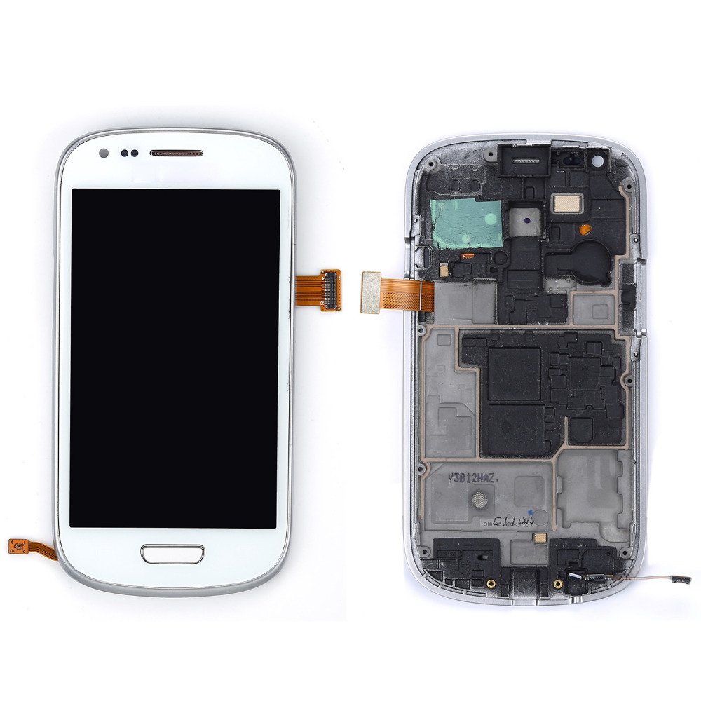 Samsung Galaxy S3 Mini i8190 LCD med Ram & Digitizer - Vit Samsung Galaxy S3 Mini i8190 LCD med Ram & Digitizer - Vit