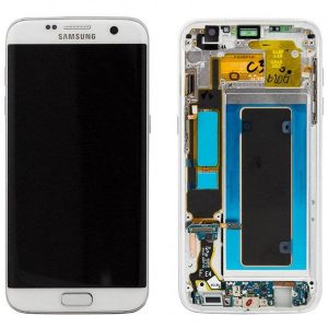 Samsung Galaxy S7 Edge Skärm Original LCD Display Glas - Vit