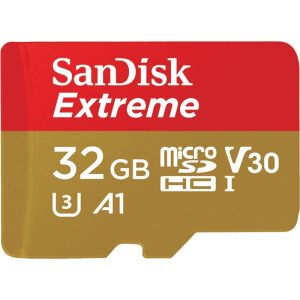 Sandisk Minneskort Microsdhc Extreme 32Gb+Adap Funkar Med Gopro Mess 100Mb/S A1