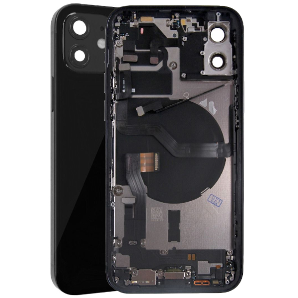 iPhone 12 Baksida Original med Delar - Svart iPhone 12 Baksida Original med Delar - Svart